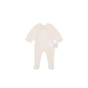 NEW DEOLINDA girl's swan princess footie romper in ivory